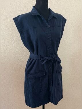 YFB Young Fabulous & Broke Navy Utility Shirt Dress - Size M